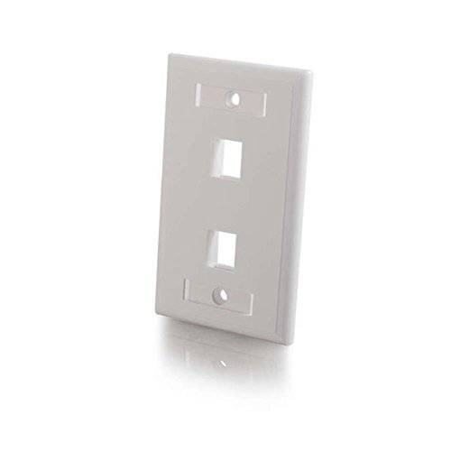 C2G/ Cables to 고 03411 Two Port Keystone Single Gang 벽면 Plate, White