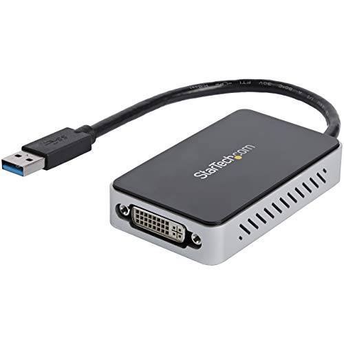brandnameeng.com USB 3.0 to DVI 어댑터 with 1 Port USB 허브 - 1920x1200 - 외부 비디오&  그래픽 카드 - 듀얼 모니터 디스플레이 어댑터 - 지원 윈도우 (USB32DVIEH)
