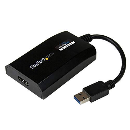 StarTech.com USB 3.0 to HDMI 외장 영상 카드 어댑터 - DisplayLink 인증 - 1920x1200 - MultiMonitor 그래픽 어댑터 - 지원 맥&  윈도우 (USB32HDPRO), 블랙
