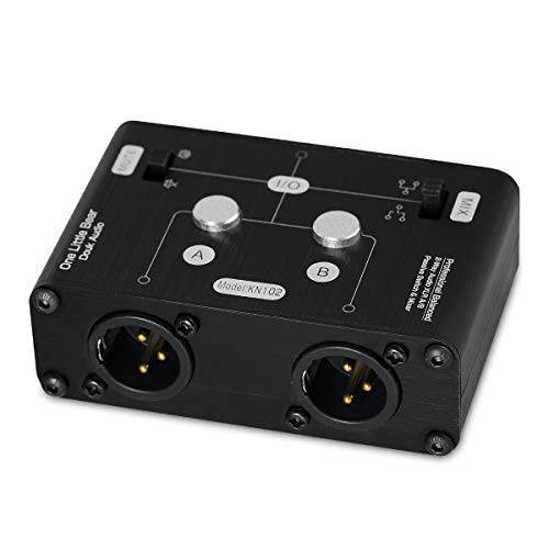 2 Way XLR 밸런스 스테레오 오디오 변환기 패시브 A/ B 미니 Switch 박스 믹서,휘핑기 사운드 분배 (KN102, 1-IN-2-OUT)