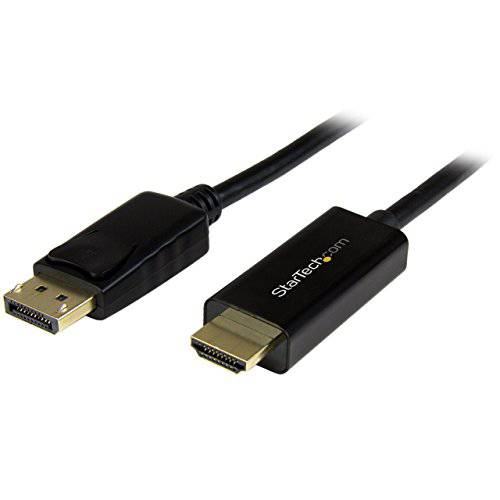 StarTech.coM3 ft (1 m) DisplayPort,DP,DP to HDMI 변환기 케이블 - 4K DisplayPort,DP to HDMI 컨버터 케이블 - 컴퓨터 모니터 케이블 (DP2HDMM1MB), 블랙