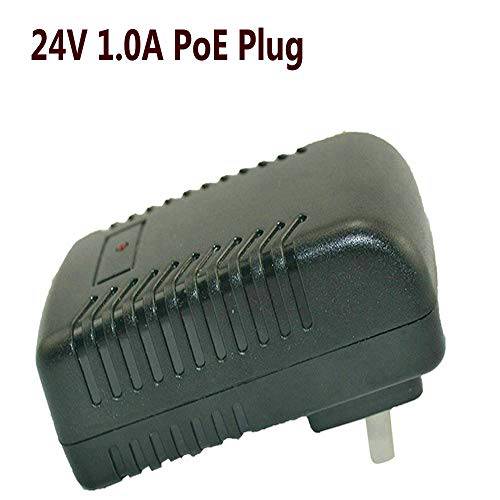 Jeirdus 24V 1A 패시브 파워 Over 랜포트 파워 서플라이 PoE Injector 랜포트 with 벽면 Plug IEEE 802.3af Compliant 10/ 100Mbps for IP Cameras, AP and Other 다양한 가전제품