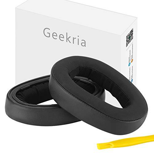 Geekria 이어패드 교체용 젠하이저 GSP 600, GSP 670, GSP 500 프로페셔널 게이밍 헤드폰,헤드셋 이어 패드/ 이어 쿠션/ 이어 컵/ 이어 커버/ 이어패드 수리 부속 (블랙)