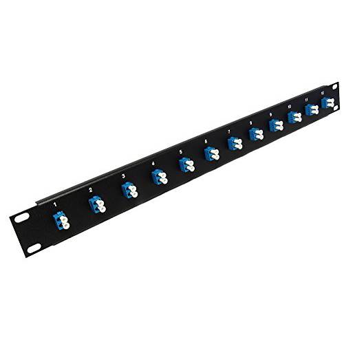 12 Port LC Fiber 패치 Panel Singlemode (Blue Couplers) (Loaded 1u) 19