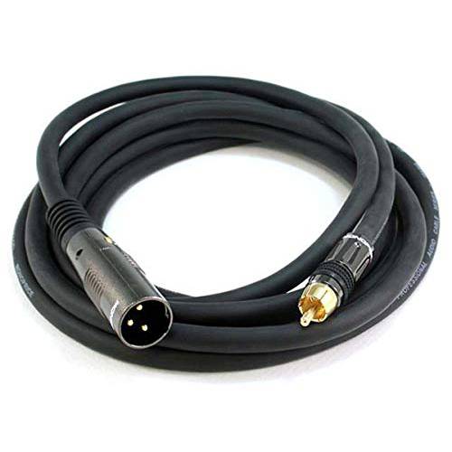 Monoprice XLR Male to RCA Male 케이블 - 10 피트 - 블랙 with E21Gold Plated 커넥터 | 16AWG Shielded Twisted Pair Oxygen-Free Copper Braid 지휘자 - Premier Series