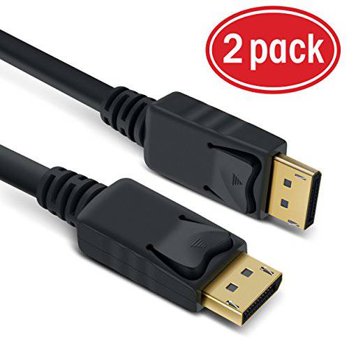 GearIT 2-Pack,  금도금 DisplayPort,DP,DP to DisplayPort,DP Cable10 피트 - 4K 해상도 Ready (DP to DP Cable) 블랙