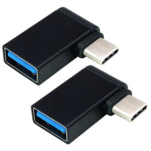 AAOTOKK Type C to USB A 변환기 USB Type C Female to USB Male OTG 변환기 for Laptops, 파워 뱅크 and More USB A Ports Devices, 지원 Data 동기화 and 충전 (2 Packs-Black F/ M)