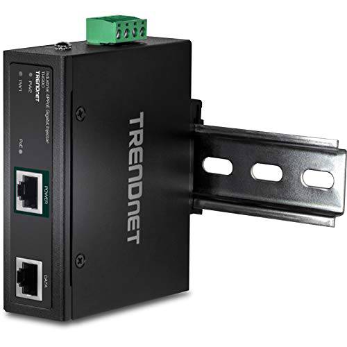 TRENDnet 강화 산업용 90W 기가비트 4Ppoe Injector, 4-Pair 파워 Over Ethernet, Poe(15.4W), Poe+ (30W), 4Ppoe(90W)Power, IP30, DIN-Rail/ 벽면 마운트 Included, 4-Pair Poe Up to 100M (328 ft.), TI-IG90