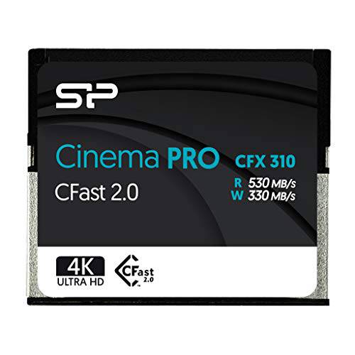 실리콘 파워 512GB CFast 2.0 CinemaPro CFX310 메모리 카드, 3500X and up to 530MB/ s Read, MLC, Blackmagic URSA 미니, 캐논 XC10/ 1D X Mark II and More - SP512GICFX311NV0BM