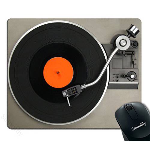 Smooffly 게이밍 마우스 패드 Custom, 레트로 빈티지 Vinyl LP레코드 마우스 패드 Custom 레트로 Nautical Anchor Personalized 모양뚜껑디자인 Non-Slip 러버 마우스패드