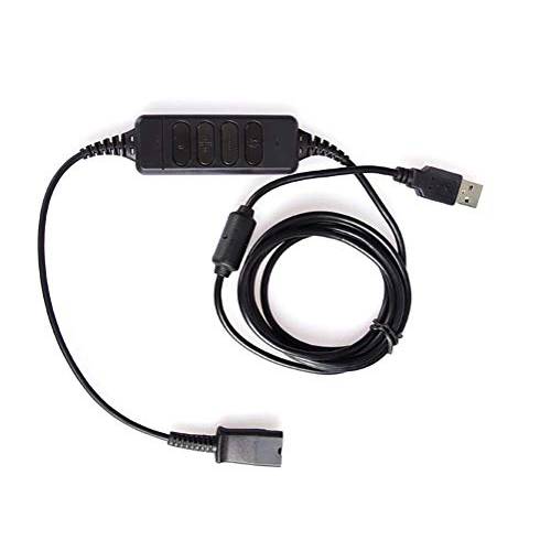 프리미엄 헤드폰,헤드셋 QD ( 빠른연결해제) 커넥터 to USB 어댑터 케이블 w/ 볼륨 Adjuster, 음소거  스피커&  마이크, 마이크로폰 호환가능한 Any Plantronics and AvimaBasics QD 플러그 헤드폰,헤드셋 (1 케이블)