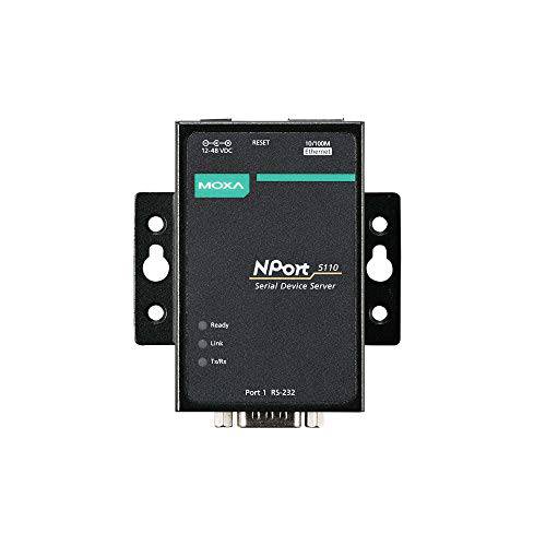 MOXA NPort 5110-1 Port Serial 디바이스 Server, 10/ 100 Ethernet, RS232, DB9 Male