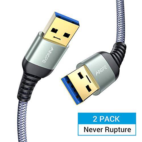 2 Pack AINOPE USB 3.0 A to A Male 케이블 6.6FT+ 6.6FT, USB 3.0 to USB 3.0 케이블 [Never Rupture] USB Male to Male 케이블 이중 End USB 케이블 호환가능한 with 하드디스크 Enclosures, DVD Player, 노트북 쿨
