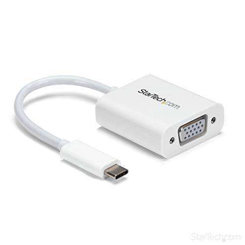 StarTech.com USB-C to VGA 어댑터 - 하얀 - 1080p - 비디오 컨버터 For Your 맥북 Pro/  영사기/  VGA 디스플레이 (CDP2 VGAW)