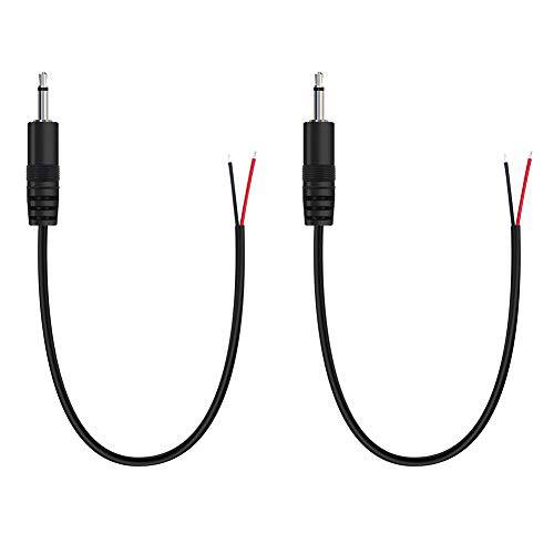 Fancasee (2 Pack) 교체용 3.5mm Male Plug to 베어 와이어 Open End TS 2 기둥 모노 1/ 8 3.5mm Plug Jack 커넥터 오디오 케이블 리페어