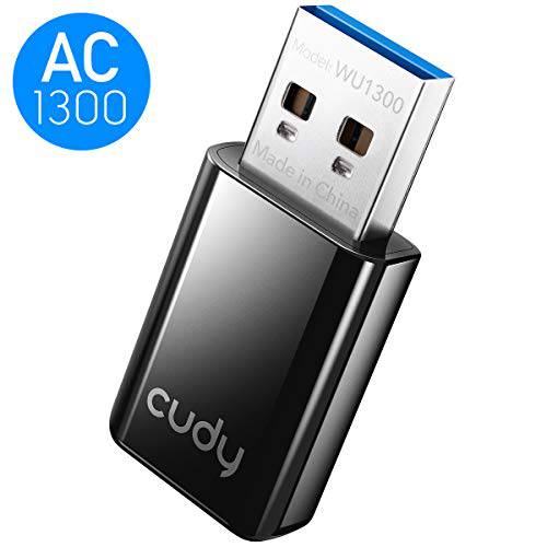 Cudy WU1300 AC 1300Mbps 와이파이 USB변환기 for PC, USB3.0, USB와이파이 Dongle, 5Ghz/ 2.4Ghz, 와이파이 USB, USB 무선 변환기 for Desktop/ Laptop, 호환가능한 with 윈도우 Vista/ 7/ 8/ 8.1/ 10, 맥 OS, Linux