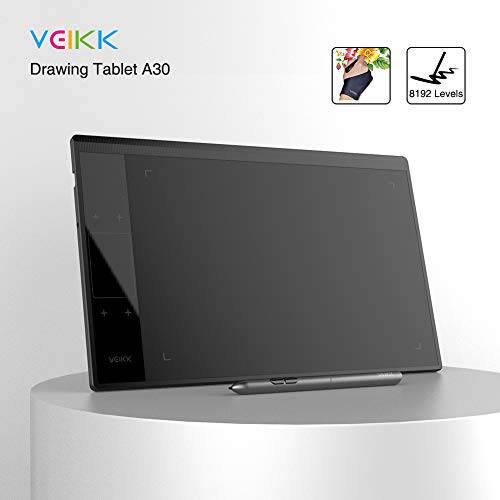 드로잉 태블릿,태블릿PC VEIKK A30 10x6 Inch 펜 태블릿,태블릿PC with 수압 감도 8192 조절 배터리 프리 펜 for 디지털 드로잉 with 아티스트 Glove