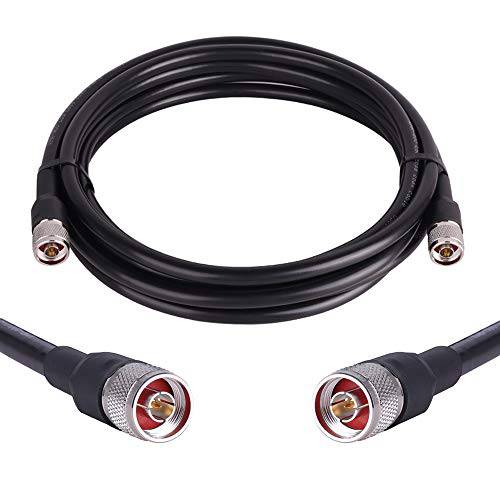 10ft KMR400 작은 감소 동축 연장 케이블 (50 Ohm) N Male to N Male 커넥터 퓨어 Copper 동축, Coaxial,COAX 케이블s for 3G/ 4G/ 5G/ LTE/ GPS/ WiFi/ RF/ Ham/ 라디오 to 안테나 or 폰 Signal Booster 사용 (Not for TV)
