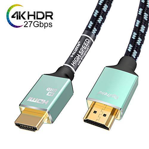 4K HDMI 케이블 6ft-HDMI 2.0 케이블 support 1080p, 3D, 2160p, 4K UHD, HDR-CL3 for in-Wall installation-28AWG Silver Plated Copper for HDTV, Xbox, PS3, PS4, PC