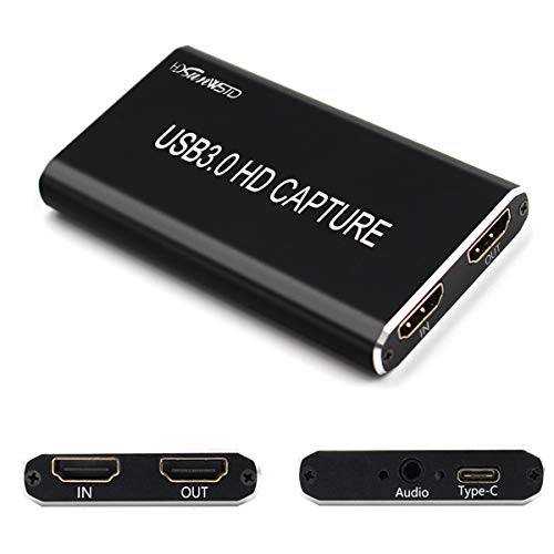 HDMI USB 3.0 비디오 캡쳐, 1080p@60fps Grabber (Type-C/ USB 3.0 캡쳐),  경기&  비디오 HDMI 캡쳐 Device, 스트림 Live, for Xbox, PS4, Switch, DSLR, Camcorders. for 윈도우&  맥 OS.