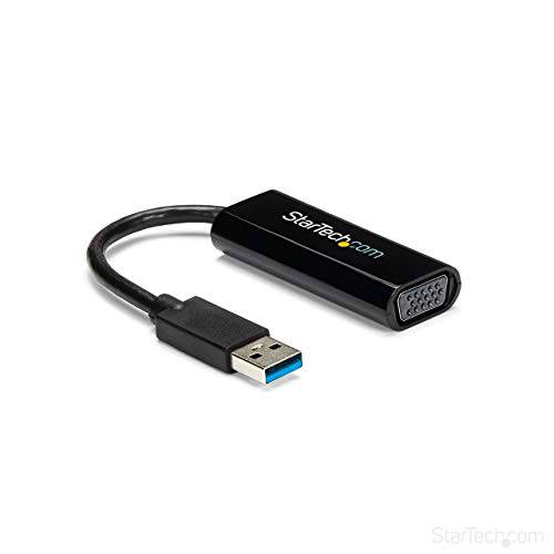 brandnameeng.com USB 3.0 to VGA 어댑터 - 날씬한 디자인 - 1920x1200 - 외부 비디오&  그래픽 카드 - 듀얼 모니터 디스플레이 어댑터 - 지원 윈도우 (USB32VGAES), 블랙