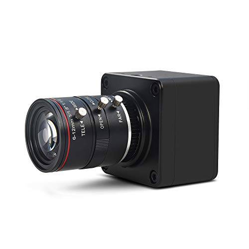MOKOSE 4K@30fps USB 카메라 with 6-12mm Varifocal 수동 렌즈 웹카메라 UVC 프리 드라이브 호환가능한 윈도우 맥 OS X Linux
