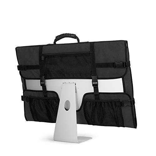 Curmio 여행용 캐링 Bag for 애플 21.5 iMac 데스트탑 Computer, 보호 스토리지 케이스 모니터 Dust 커버 with 러버 손잡이 for 21.5 iMac 스크린 and Accessories, Black, 특허 Design.