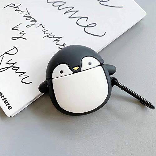 BONTOUJOUR 에어팟 케이스, 슈퍼 귀여운 Creative Polar Penguin TPU 실리콘 커버 무선 이어폰 보호 스킨 for 애플 에어팟 1& 2+ 후크