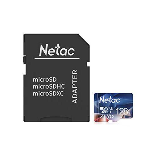 Netac 128GB 마이크로 SD 카드 microSDXC UHS-I 메모리 카드 어댑터포함 - 100MB S 667X U3 C10 Full HD 영상 V30 A1 FAT32 고속 메모리 TF 카드 P500 스마트폰 블루투스 스피커 PC 카메라 VR for
