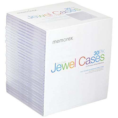 Memorex 클리어 슬림 Jewel Cases, 30 Pack