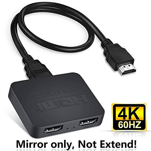 4K@60Hz HDMI 분배, avedio l인ks HDMI 분배 1 인 2 Out, HDMI2.0b 분배 for 이중 Monitors, 지원 3840x2160@60Hz, HDCP2.2, RGB 4:4:4, 18.5Gbps, 오토 Scaling, 풀 HD 1080P 3D