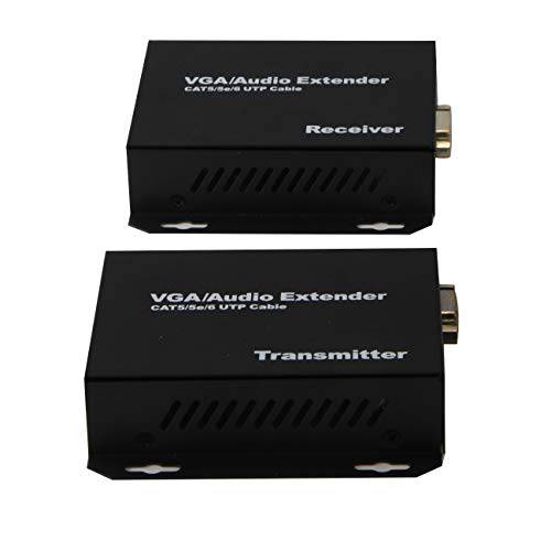VGA 오디오 연장 Transmit 영상 up to 1000ft Over 랜선, 랜 케이블, Includes 송신기 앤 Receiver, 해상도 1920X1440, Through CAT5 CAT5e CAT6 UTP 케이블 ensures Reliable Signal by InstallerCCTV