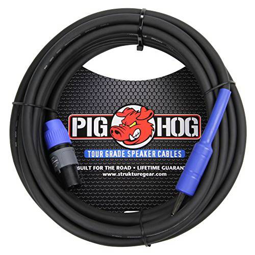 Pig Hog PHSC25S14 고 퍼포먼스 14 Gauge 9.2mm speakON to 1/ 4 스피커 케이블, 25 Feet