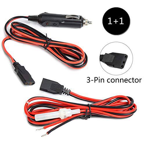 Cb 라디오 파워 케이블/ Cables 2-Wire 15A 3-Pin CB 파워 케이블 with 12V 담배 라이터 Plug for Cb 라디오 (2 Pack)