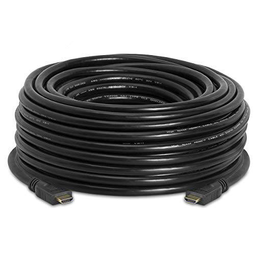 Cmple - 고속 HDMI 케이블 50 FT for In-Wall Installation with 4K 60Hz, Ethernet, 2160p, 3D,  HDR (ARC), 울트라 HD - 50 Feet, 블랙