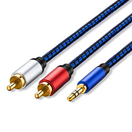 3.5 to RCA, NC XQIN RCA 케이블 30ft Nylon-Braided RCA to 3.5mm 1/ 8 to RCA 스테레오 케이블 Aux 케이블 RCA 3.5mm to RCA 케이블 2-Male RCA to AUX 케이블 for Smartphones, MP3, Tablets, Speakers, HDTV