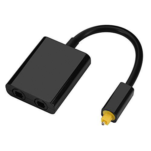 1 인 2 Out 이중 Port 디지털 옵티컬, Optical 오디오 Toslink 분배 변환기 오디오 Fiber Optic Cable(Black)