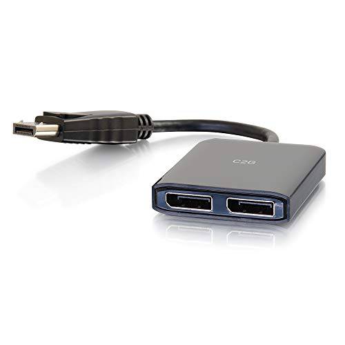 C2G 54291 DisplayPort,DP,DP,DP to DisplayPort,DP,DP 모니터 분배기 - 2 Port 4K DisplayPort,DP MST 허브 USB 전원
