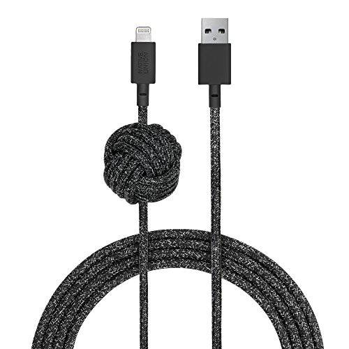 Native 나이트 케이블 - 10ft Ultra-Strong 한층더강화된 [Apple MFi Certified] 듀러블 라이트닝 to USB 충전 케이블 with 가중 Knot for iPhone/ 아이패드 (Zebra)