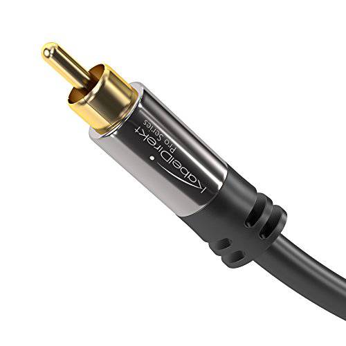 KabelDirekt RCA 서브우퍼 케이블, 케이블 (3 feet Short, 1 RCA Male to 1 RCA Male 오디오비디오, AV 케이블,  디지털&  비슷한물건, 이중 Shielded, 프로 Series) support (Subwoofers, AV Receivers, Hi-Fi)
