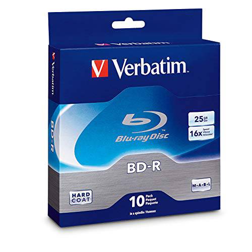 Verbatim BD-R 25GB 16X Blu-ray 기록가능 Media 디스크 - 50 팩 Spindle