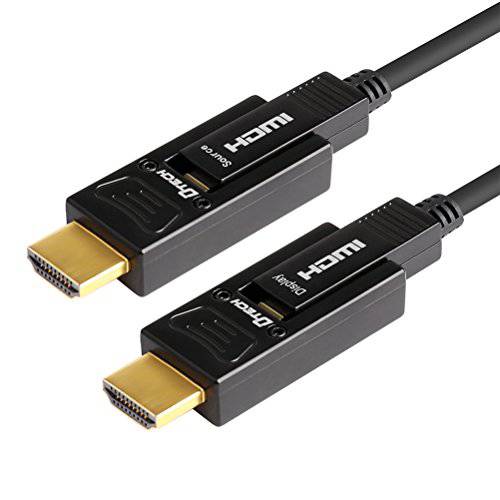 DTECH Fiber Optic HDMI 케이블 4K 60Hz 444 422 420 Chroma Subsampling 18Gbps 울트라 HD with 미니 HDMI and 스탠다드 HDMI 커넥터 (Black, 10 Feet)