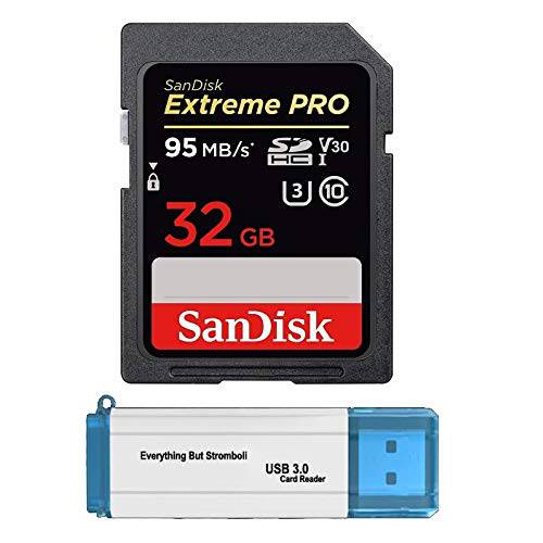 SanDisk 64GB SDXC Extreme 프로 메모리 카드 Works with 캐논 EOS M3, M5, M6 미러리스 카메라 4K V30 UHS-I (SDSDXXY-064G-GN4IN) with Everything But Stromboli 3.0 SD/ 미니 카드 리더,리더기