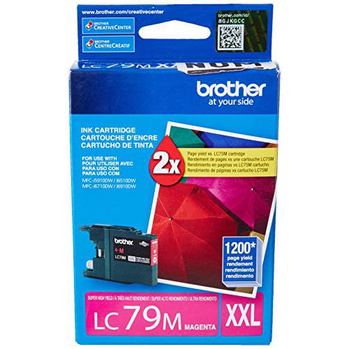Brother  프린터 LC-79BK 슈퍼 고수율, 고성능, 높은 출력량 (XXL) 카트리지 잉크 - 리테일 Packaging-Black