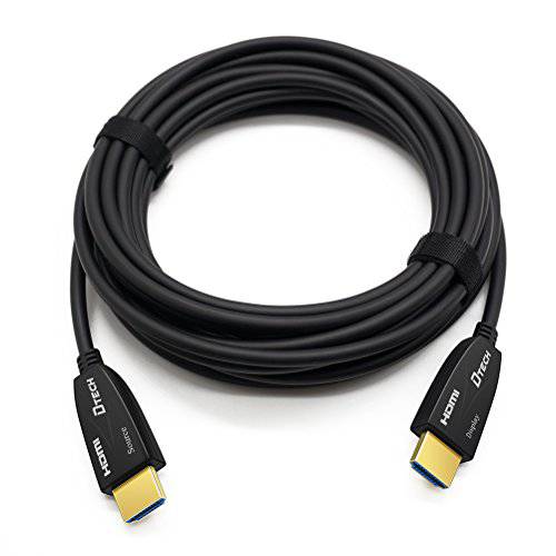 DTECH 25 Feet Fiber Optic HDMI 케이블 4K 60Hz 18Gbps HDR 444 422 420 Sub-sampling 고속 in-Wall Rated (8 Meter, Black)