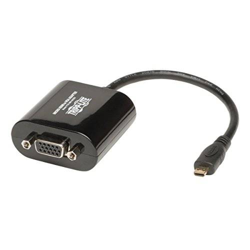Tripp Lite HDMI to VGA Adapter, 3.5mm 오디오 Port, 1080p Video, Built-In 6” HDMI 케이블, for 사용 with Computers, Laptops, Chromebooks, 라즈베리 파이 프로젝터&  더 (P131-06N), 블랙