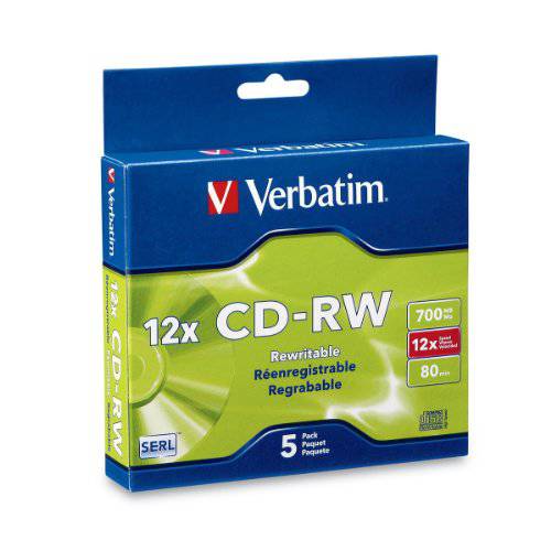 Verbatim CD-RW 700MB 2X-12X 재기록가능 Media 디스크 - 25 팩 Spindle