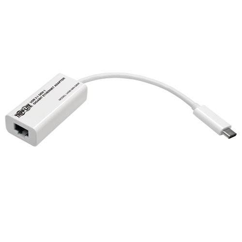 TRIPP LITE USB 3.1 Gen 1 Type-C to 기가비트 랜포트 NIC 네트워크 어댑터 10/ 100/ 1000 Mbps White (U436-06N-GBW)