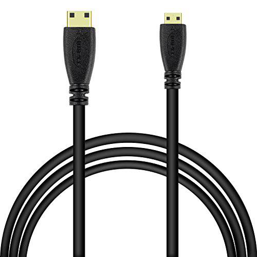 BronaGrand 미니 HDMI Male Type D to Type C 미니 HDMI Male 커넥터 어댑터 케이블 케이블 블랙