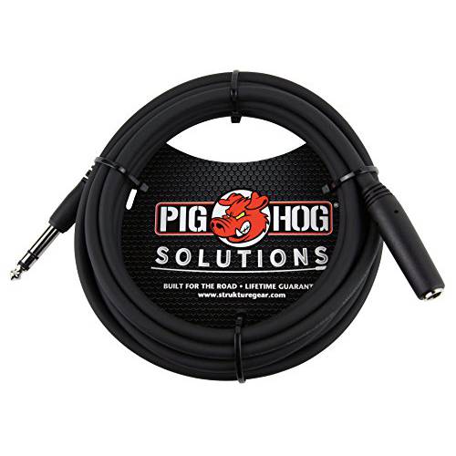 Pig Hog PHX14-25 1/ 4 TRSF to 1/ 4 TRSM 헤드폰 연장 케이블, 25 Feet